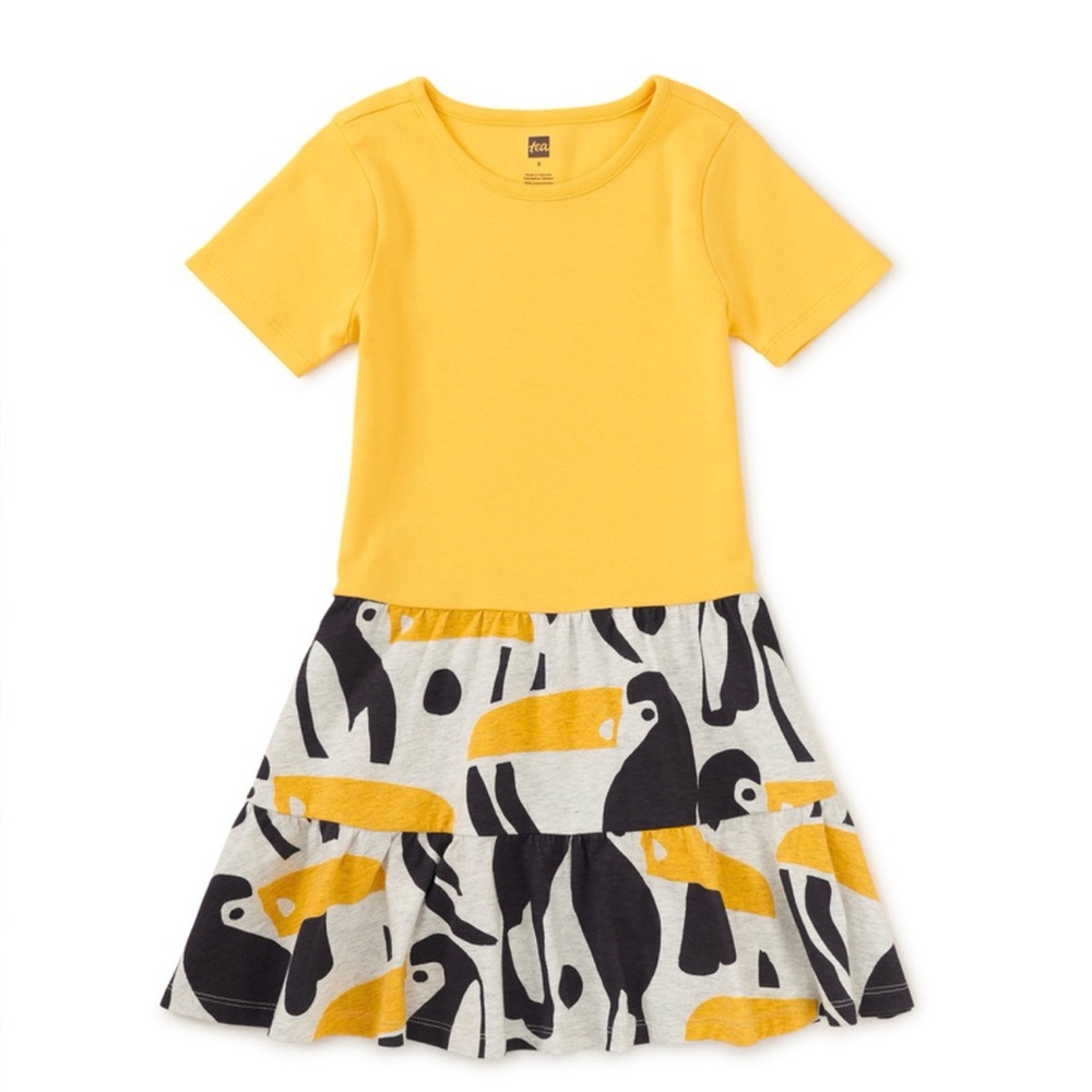 Tea Collection Children's Yellow Toucan Print Dress